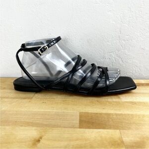 J. Crew Black Gladiator Sandals with Ankle Strap